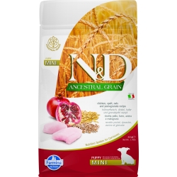 FARMINA N&D ANCESTRAL GRAIN DOG CHICKEN, SPELT, OATS AND POMEGRANATE PUPPY MINI 800G